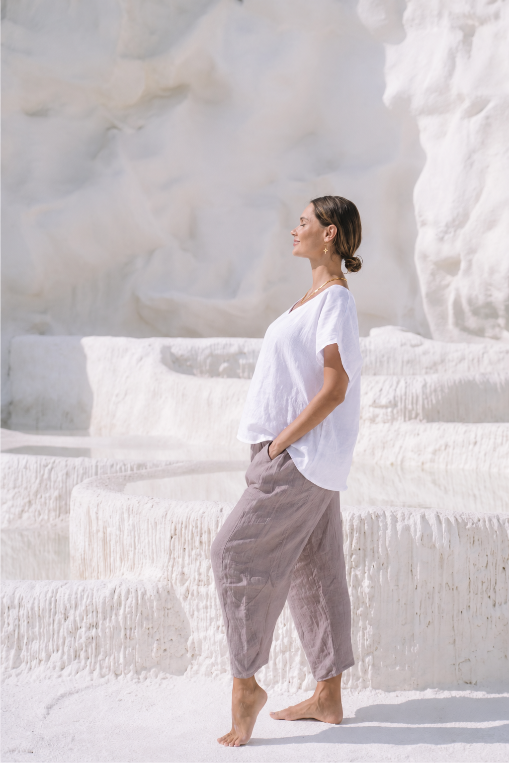 Portofino Italian Linen Pant | Tobacco