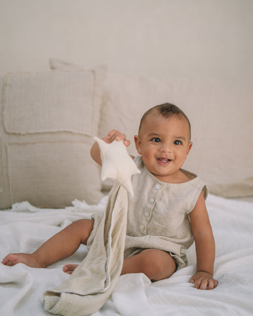 Alberto Linen Romper | Natural - MY ISLAND COLLECTIVE