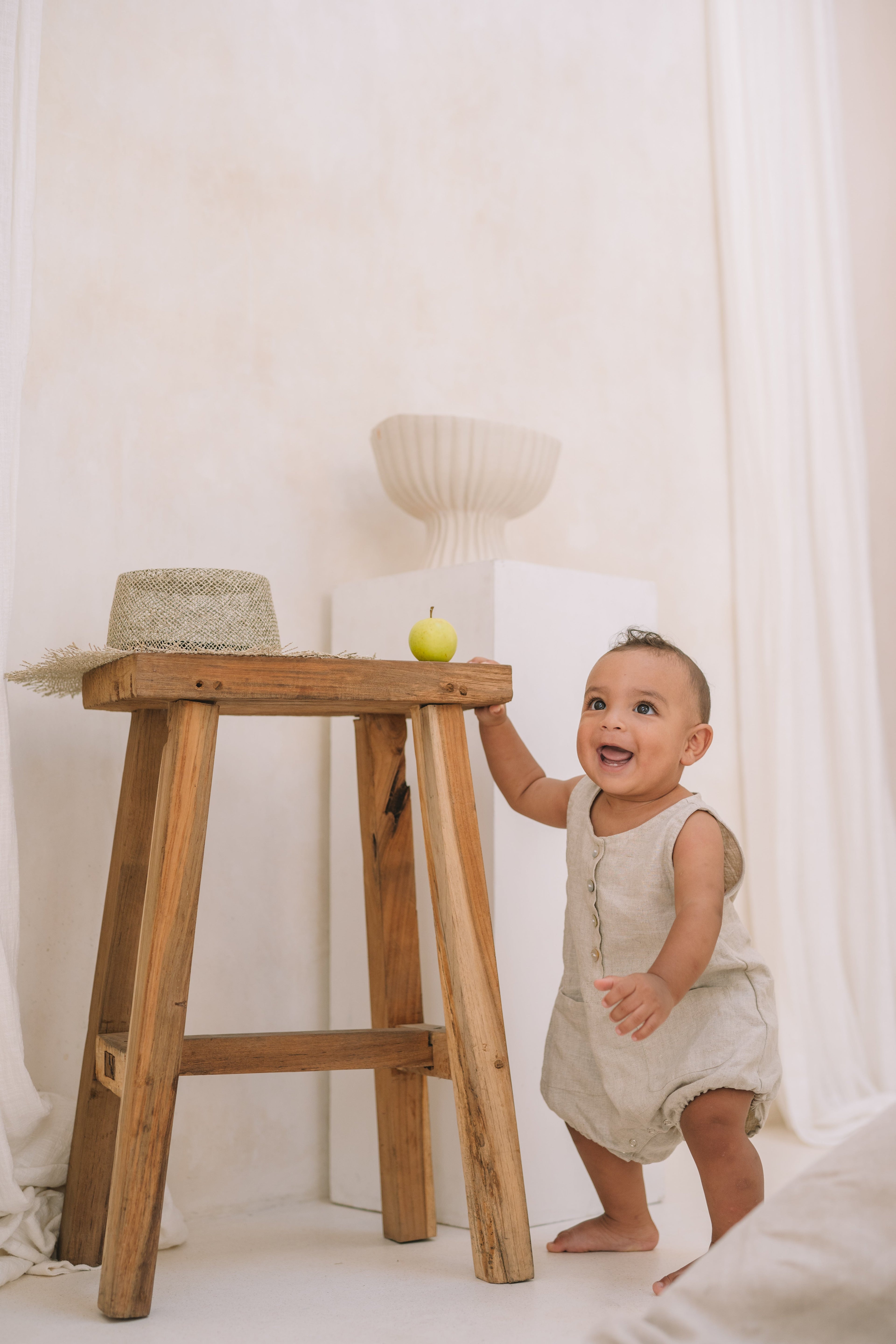 Alberto Linen Romper | Natural - MY ISLAND COLLECTIVE