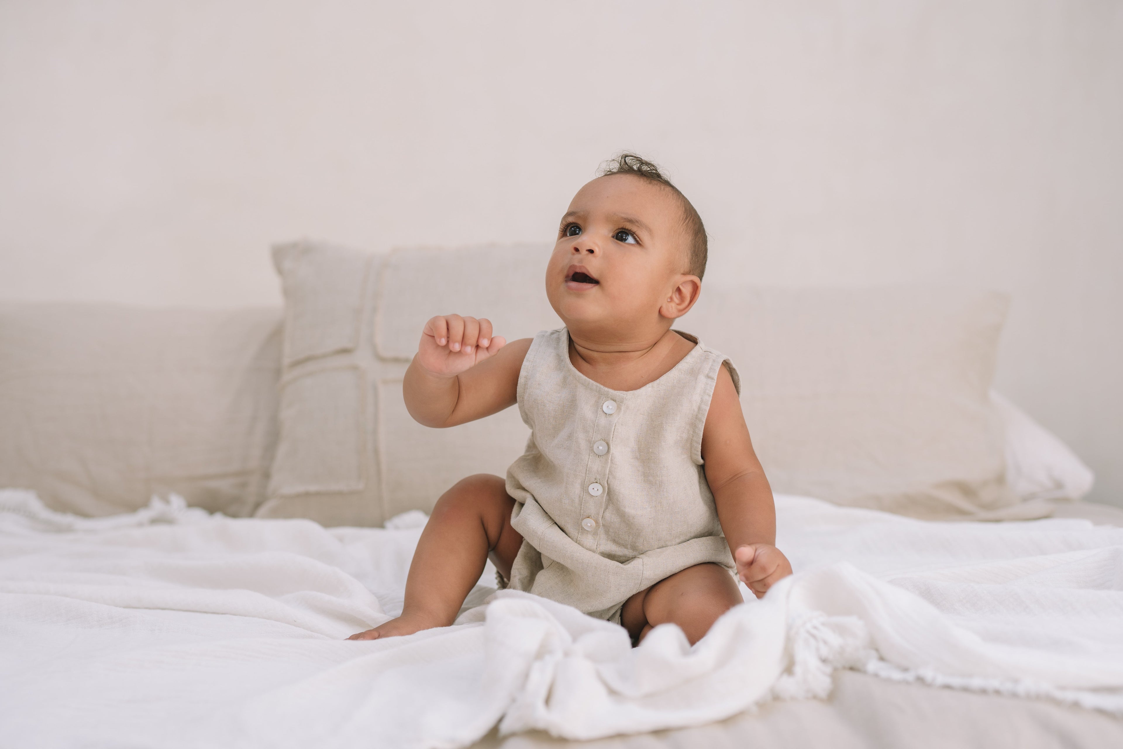 Alberto Linen Romper | Natural - MY ISLAND COLLECTIVE