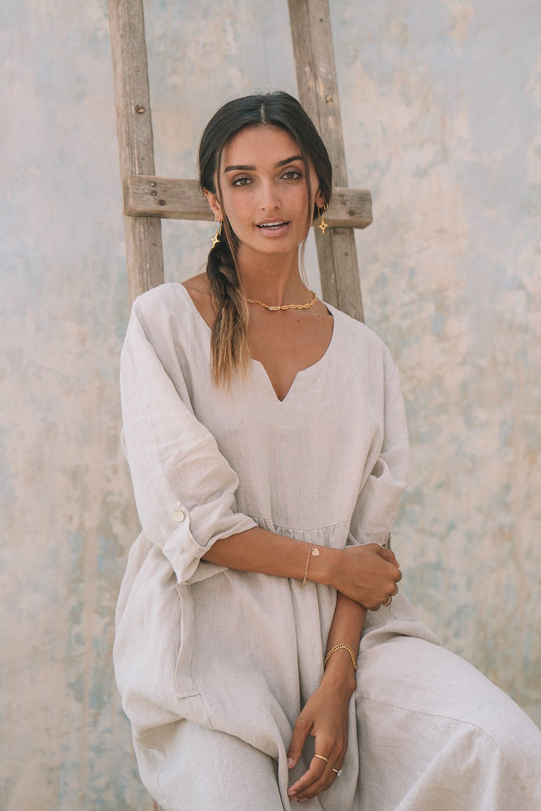 Aphrodite Earrings | Gold + Sapphire - MY ISLAND COLLECTIVE