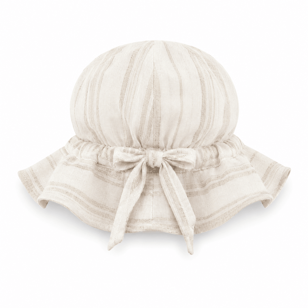 Bambino Baby Sun Hat - Unisex - Natural Stripe - MY ISLAND COLLECTIVE