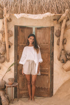 Barbados Resort Short Linen | Natural - MY ISLAND COLLECTIVE