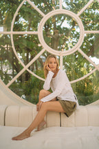 Barbados Resort Short Linen | Olive - MY ISLAND COLLECTIVE