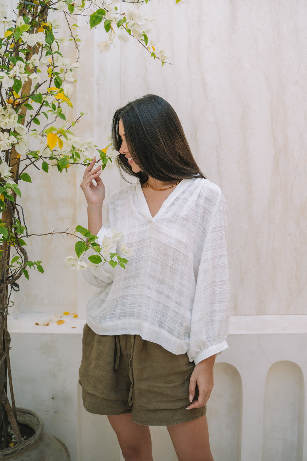 Barbados Resort Short Linen | Olive - MY ISLAND COLLECTIVE