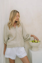 Barbados Resort Short Linen | White - MY ISLAND COLLECTIVE