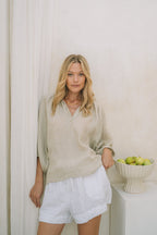 Barbados Resort Short Linen | White - MY ISLAND COLLECTIVE