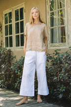 Bellagio Linen Top / Cognac - MY ISLAND COLLECTIVE