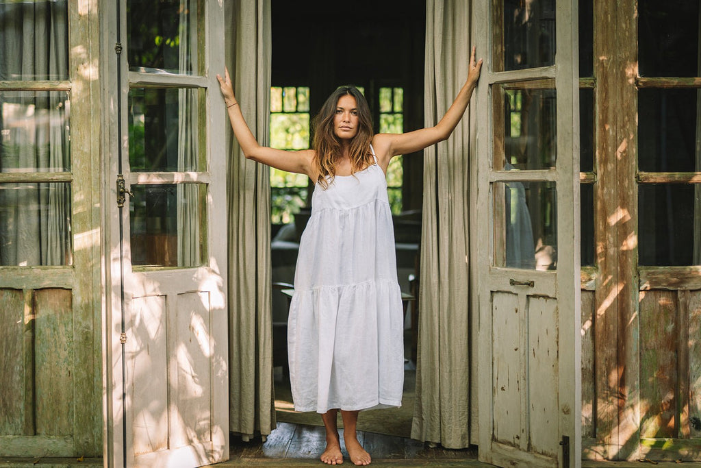 Corfu Tiered Midi Dress - MY ISLAND COLLECTIVE