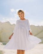 Corsica Italian Linen Weekender Dress | White - MY ISLAND COLLECTIVE