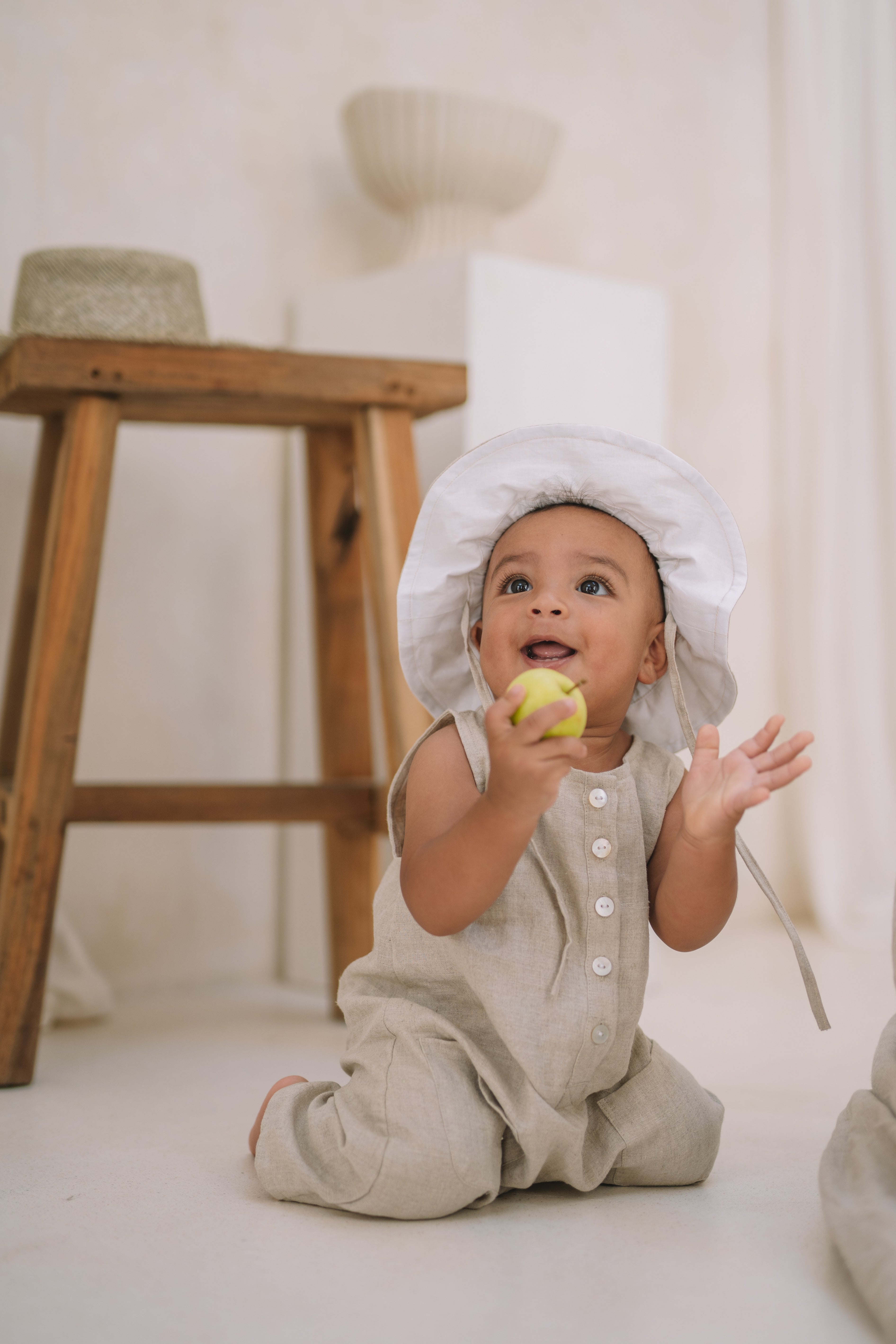 Dominique Romper | Natural Linen - MY ISLAND COLLECTIVE