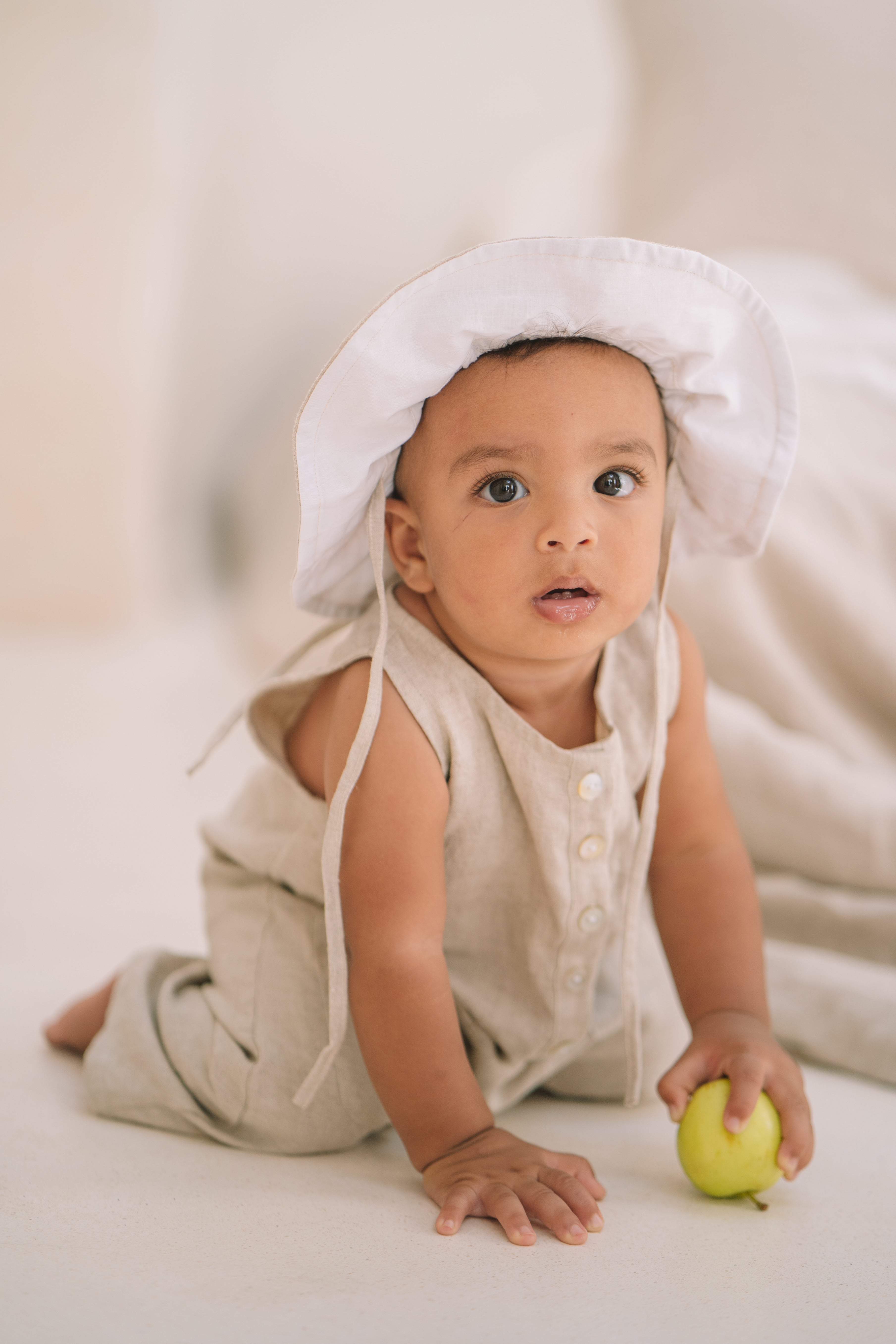 Dominique Romper | Natural Linen - MY ISLAND COLLECTIVE