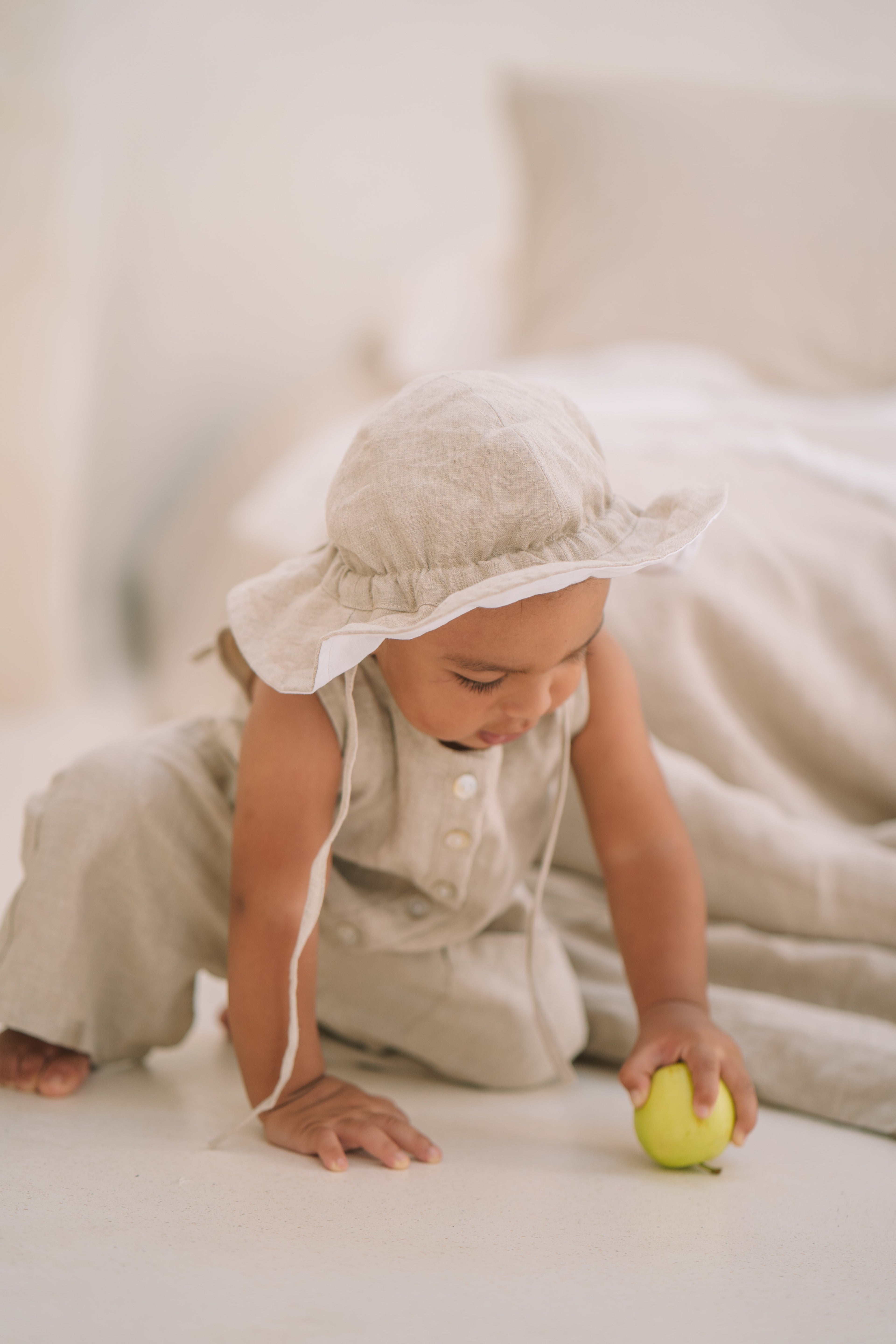 Dominique Romper | Natural Linen - MY ISLAND COLLECTIVE