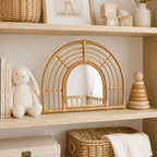 Half Circle Rainbow Rattan Mirror - MY ISLAND COLLECTIVE