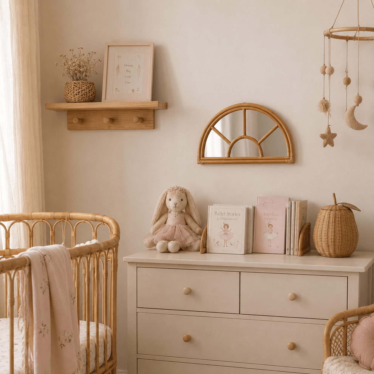 Half Circle Rattan Mirror - MY ISLAND COLLECTIVE