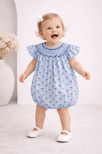 Handmade Smocked Baby Romper | Flamingo - MY ISLAND COLLECTIVE