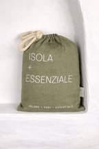 Isola French Flax Linen Fitted Cot Sheet | Olive - MY ISLAND COLLECTIVE