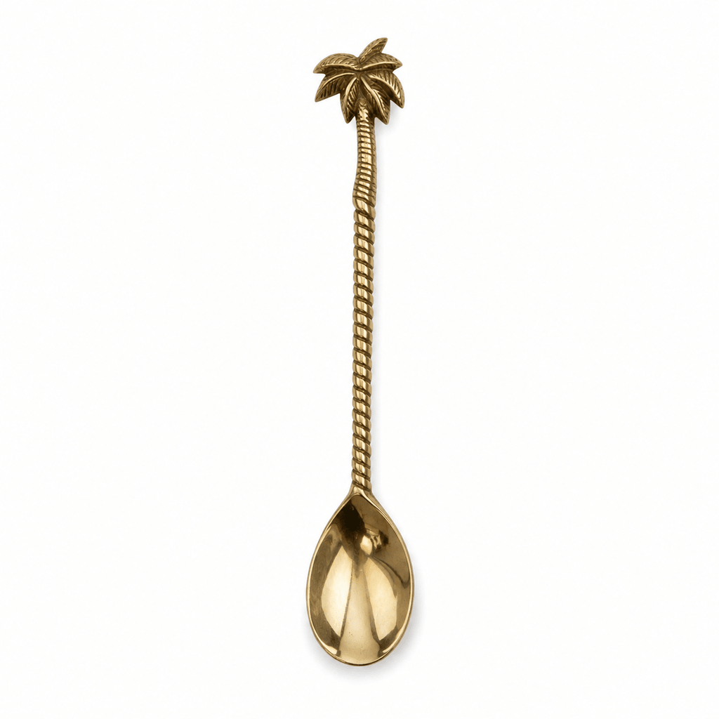 Large Gold Brass Palm Tree | Large Dessert Spoon - MY ISLAND COLLECTIVE