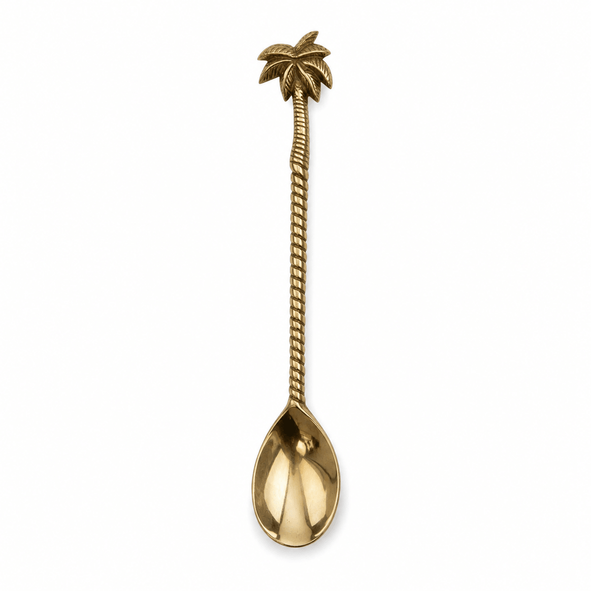Large Gold Brass Palm Tree | Large Dessert Spoon - MY ISLAND COLLECTIVE