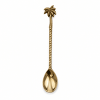 Large Gold Brass Palm Tree | Large Dessert Spoon - MY ISLAND COLLECTIVE