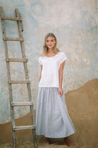 Milano Linen Skirt | Midi | Avalon Stripe - MY ISLAND COLLECTIVE