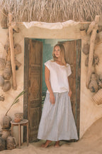 Milano Linen Skirt | Midi | Avalon Stripe - MY ISLAND COLLECTIVE