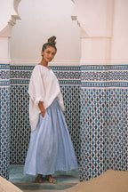 Milano Linen Skirt | Midi | Cornflower Blue - MY ISLAND COLLECTIVE