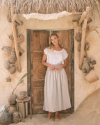 Milano Linen Skirt | Midi | Natural - MY ISLAND COLLECTIVE