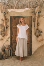 Milano Linen Skirt | Midi | Natural - MY ISLAND COLLECTIVE