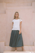 Milano Linen Skirt | Midi | Navy - MY ISLAND COLLECTIVE