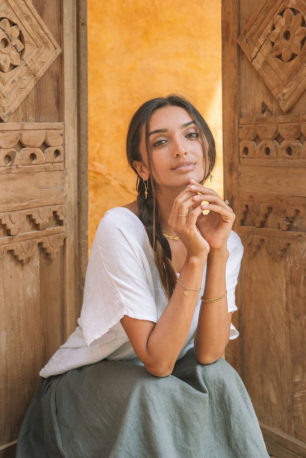 Milano Linen Skirt | Midi | Olive Green - MY ISLAND COLLECTIVE