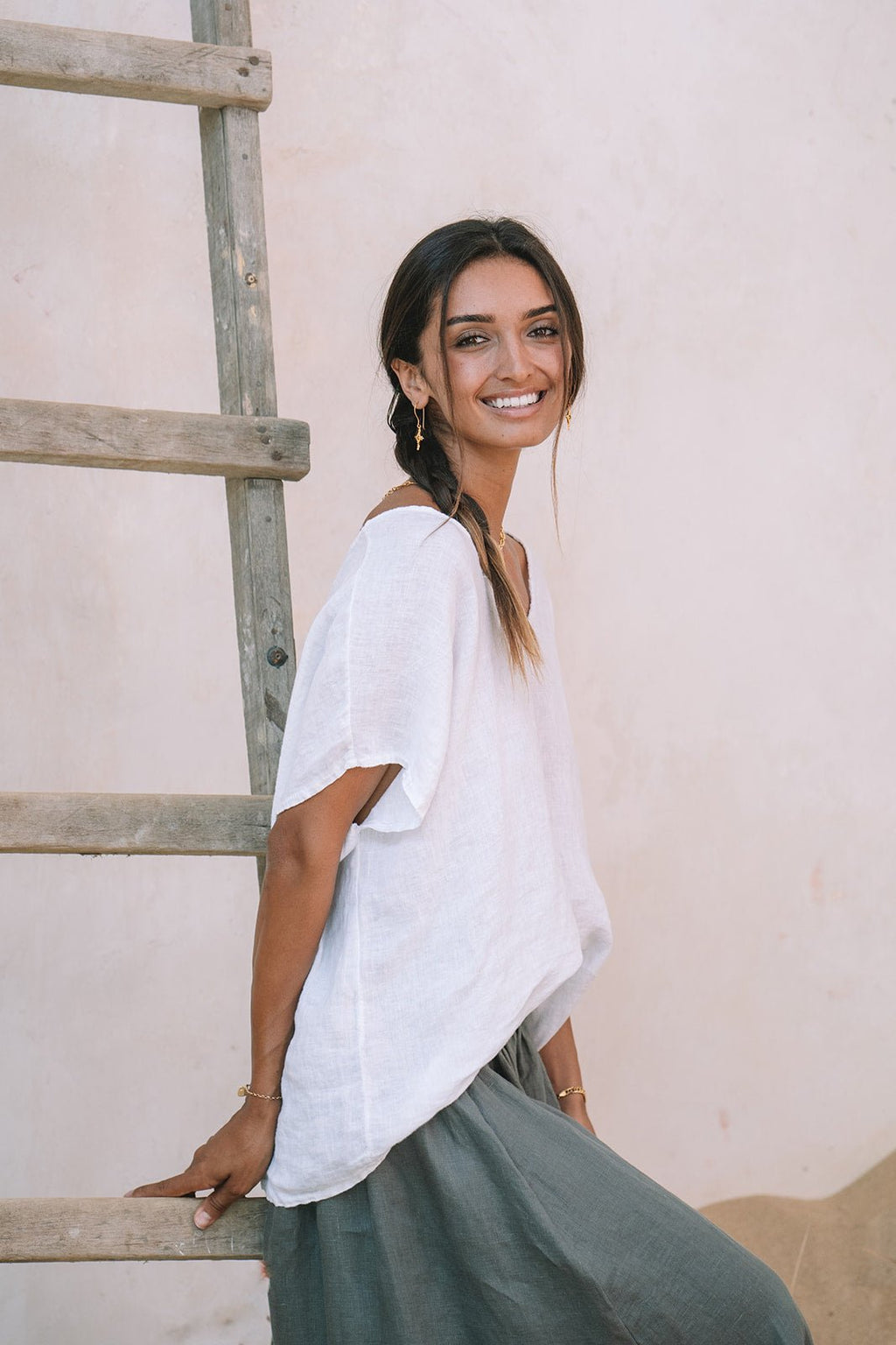 Milano Linen Skirt | Midi | Olive Green - MY ISLAND COLLECTIVE