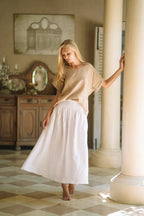 Milano Linen Skirt | Midi | White - MY ISLAND COLLECTIVE