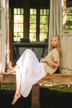 Milano Linen Skirt | Midi | White - MY ISLAND COLLECTIVE