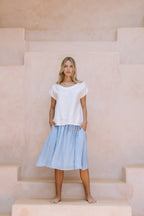 Milano Linen Skirt | Mini | Cornflower Blue - MY ISLAND COLLECTIVE