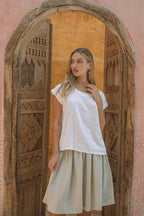 Milano Linen Skirt | Mini | Natural - MY ISLAND COLLECTIVE