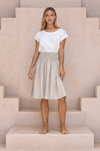 Milano Linen Skirt | Mini | Natural - MY ISLAND COLLECTIVE