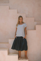Milano Linen Skirt | Mini | Navy - MY ISLAND COLLECTIVE