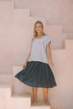 Milano Linen Skirt | Mini | Navy - MY ISLAND COLLECTIVE