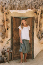 Milano Linen Skirt | Mini | Olive Green - MY ISLAND COLLECTIVE