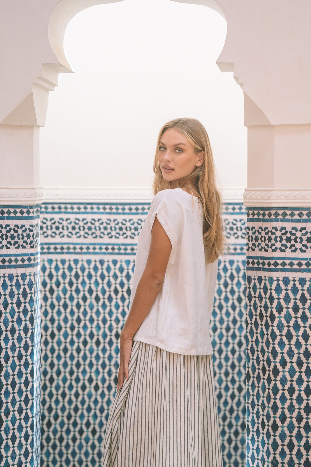 Milano Linen Skirt | Mini | Sicily Stripe - MY ISLAND COLLECTIVE