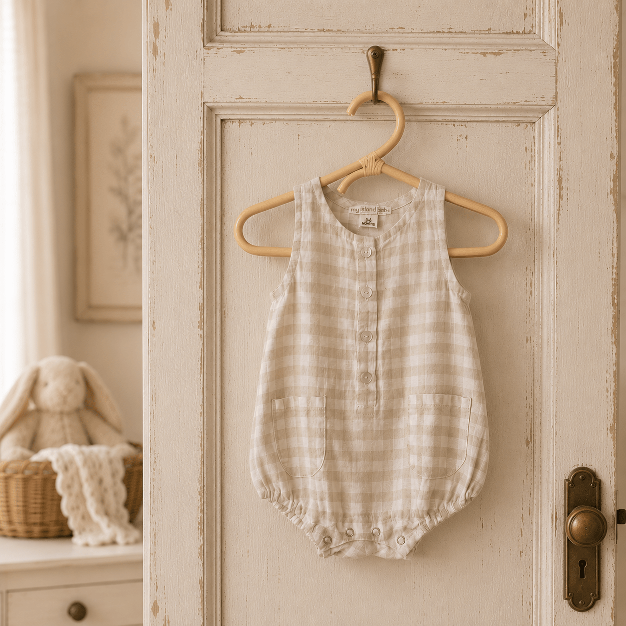 Mini Rattan Nursery Coat Hanger | Moon - MY ISLAND COLLECTIVE