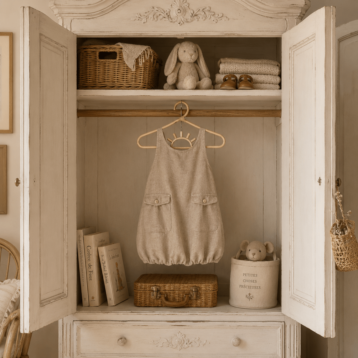 Mini Rattan Nursery Coat Hanger | Sun - MY ISLAND COLLECTIVE