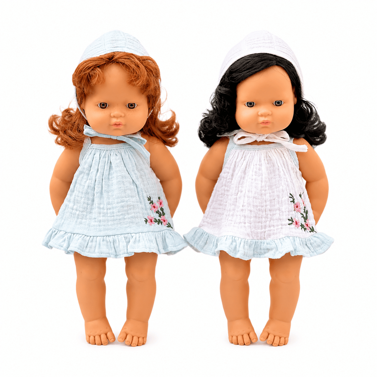 Miniland Doll Clothes | Audrey Dress & Bonnet 38cm - MY ISLAND COLLECTIVE