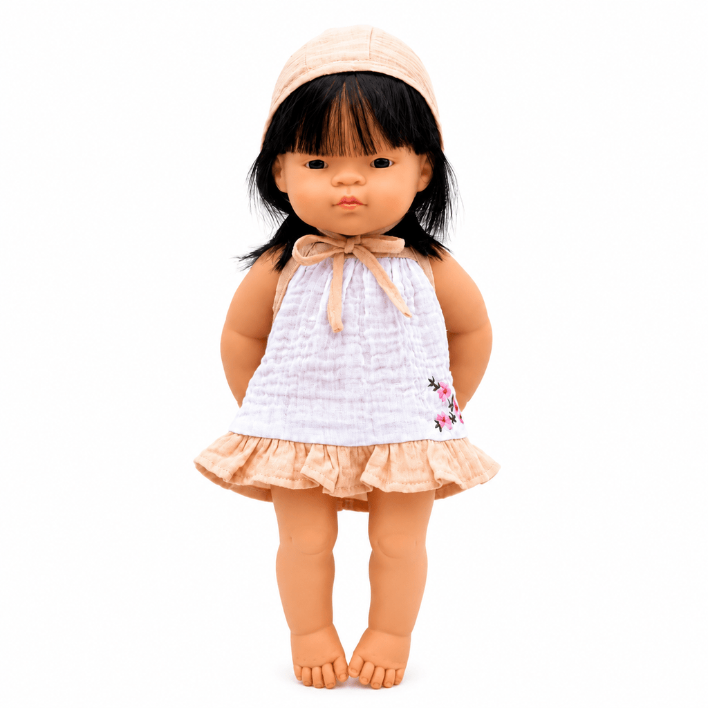 Miniland Doll Clothes | Audrey Dress & Bonnet 38cm - MY ISLAND COLLECTIVE