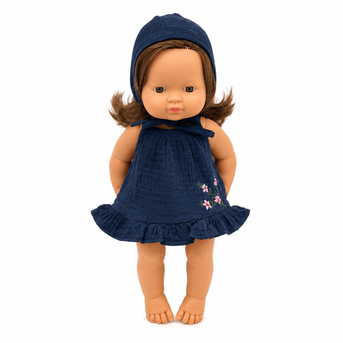 Miniland Doll Clothes | Audrey Dress & Bonnet 38cm - MY ISLAND COLLECTIVE