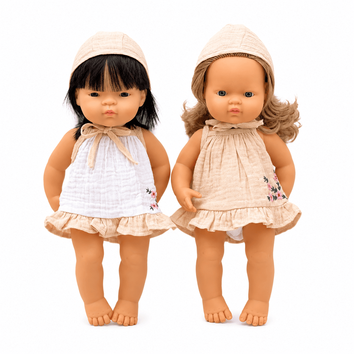 Miniland Doll Clothes | Audrey Dress & Bonnet 38cm - MY ISLAND COLLECTIVE