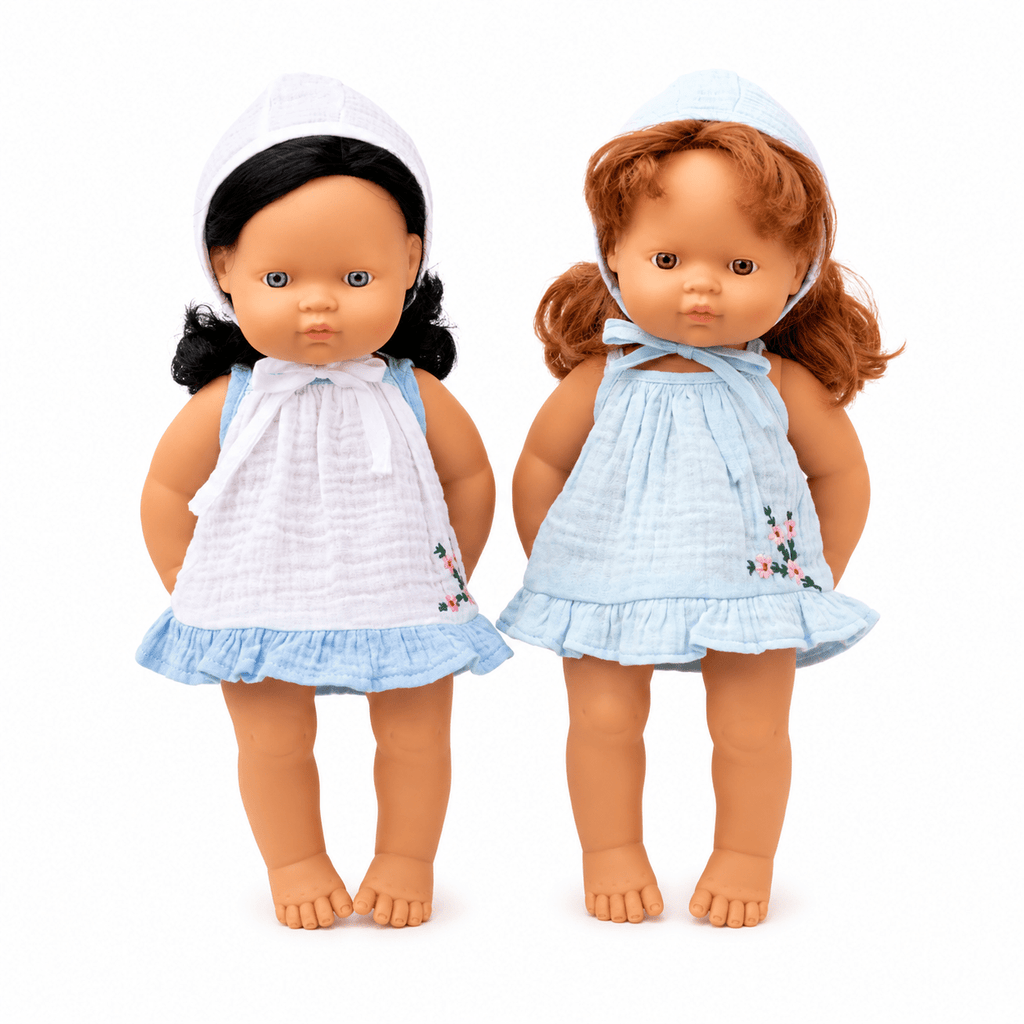 Miniland Doll Clothes | Audrey Dress & Bonnet 38cm - MY ISLAND COLLECTIVE