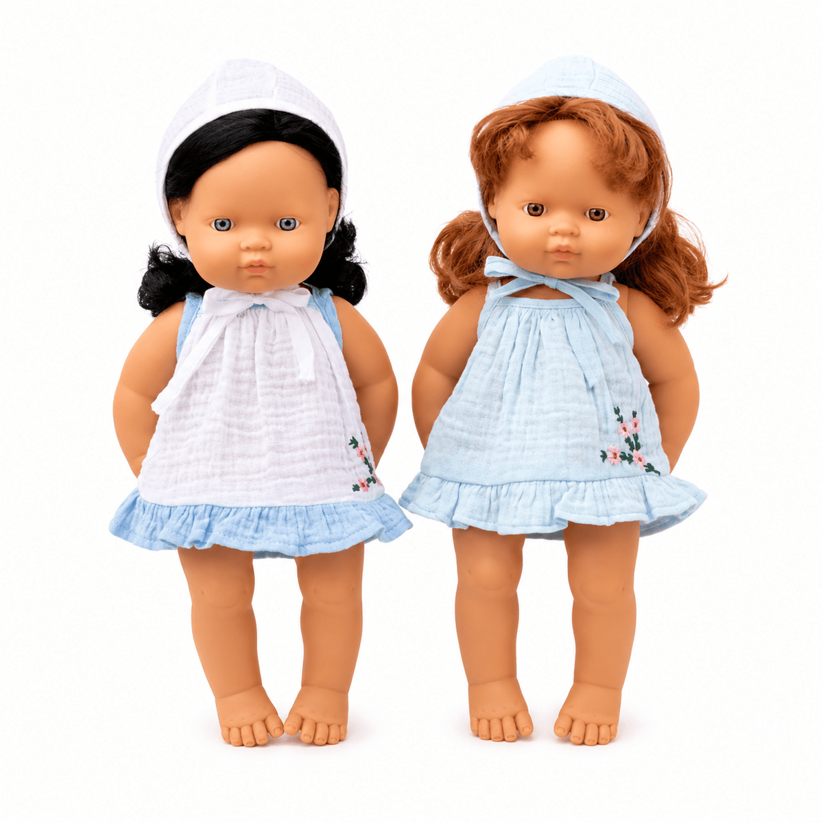 Miniland Doll Clothes | Audrey Dress & Bonnet 38cm - MY ISLAND COLLECTIVE