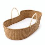 Moses Basket + Creme Handles - MY ISLAND COLLECTIVE
